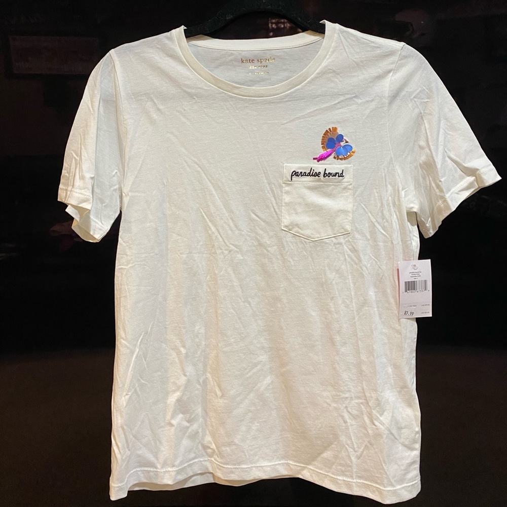 NWT Kate Spade Embellished White Tee